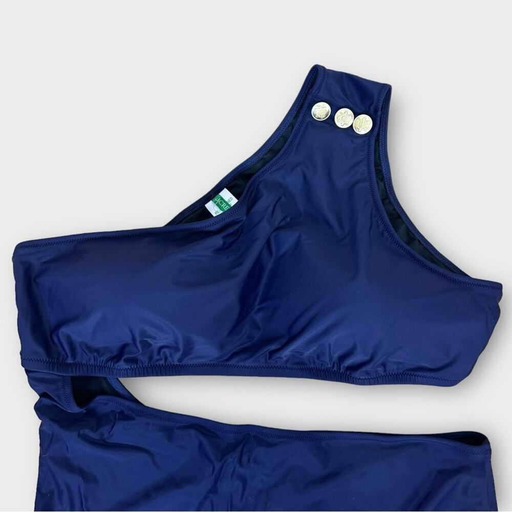 J. Crew Cut Out Full Coverage One Piece Swimsuit with Buttons Navy Size 22 - Picture 6 of 11